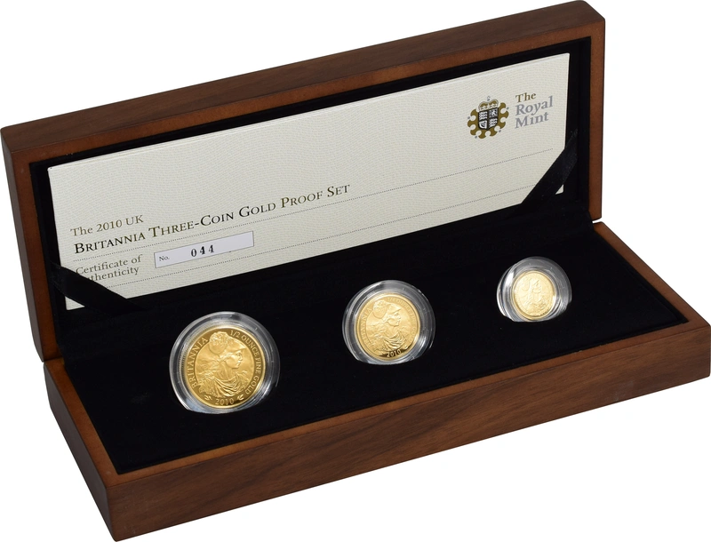 2010 Proof Gold Britannia 3 Coin Set Boxed