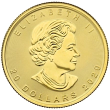 1/2 troy ounce gouden Maple Leaf munt - 2020