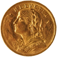 20 Swiss Franc gouden munt