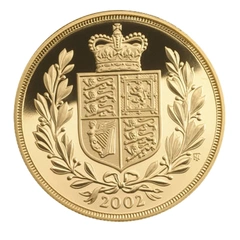 2002 gouden 1/2 Sovereign munt Gouden Jubilee Elizabeth II 4de Portret