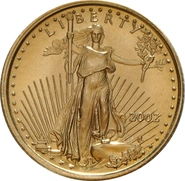 2002 Tenth Ounce Eagle Gold Coin