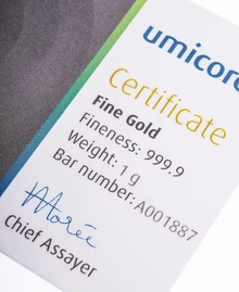 1 gram goudbaar - Umicore