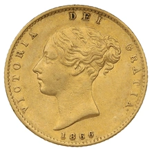 1/2 gouden Sovereign 1866 Victoria op jonge leeftijd - Londen