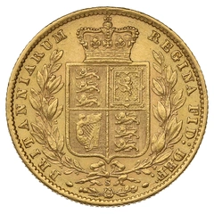 1871 gouden Sovereign munt Victoria Jong Portret Schildrug Sydney
