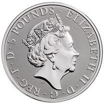 2 troy ounce zilveren Queen's Beast munt - Yale of Beaufort - 2019