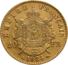 Boxed 20 French Francs - Napoleon III Laureate Head