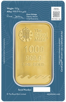 NIEUW 100 Gram goudbaar Britannia