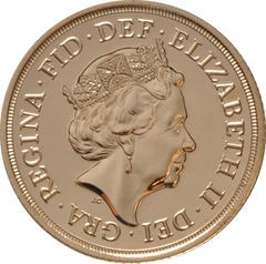 gouden Sovereign munt Elizabeth II 5de Portret