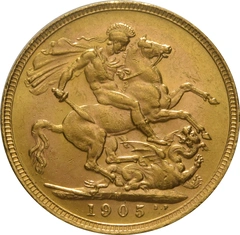 1905 gouden Sovereign munt Edward VII Melbourne