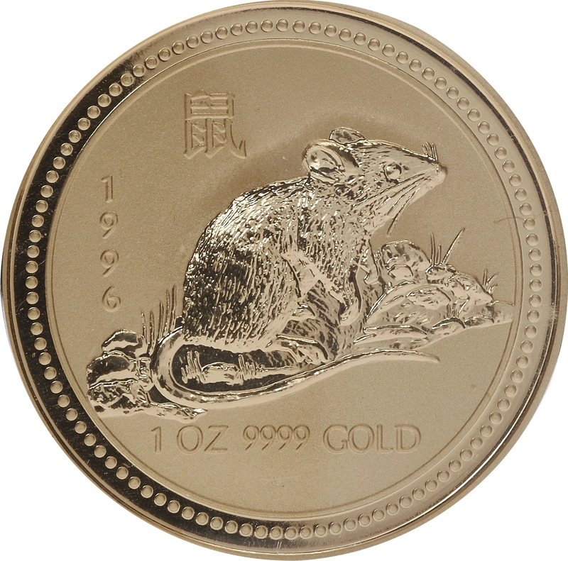 1996 Year of the Rat Gold Coin 1oz Perth Mint Australian Lunar Series