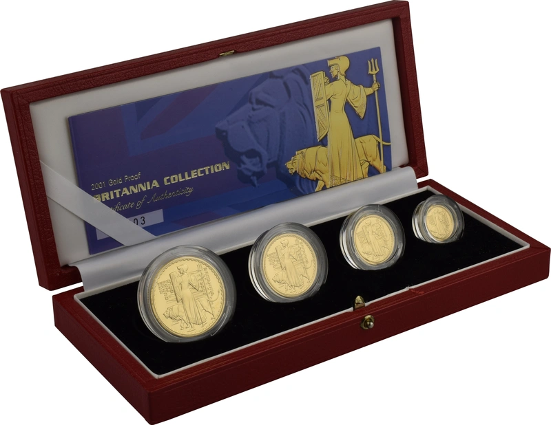 2001 Proof Gold Britannia 4 Coin Set Boxed