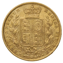 1868 gouden Sovereign munt Victoria Jong Portret Schildrug Londen