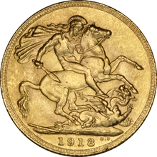 1918 Gold Sovereign - King George V - C