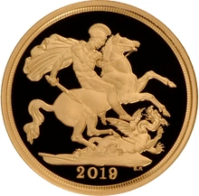 Gouden Proof 2019 Sovereign Munt in Doos