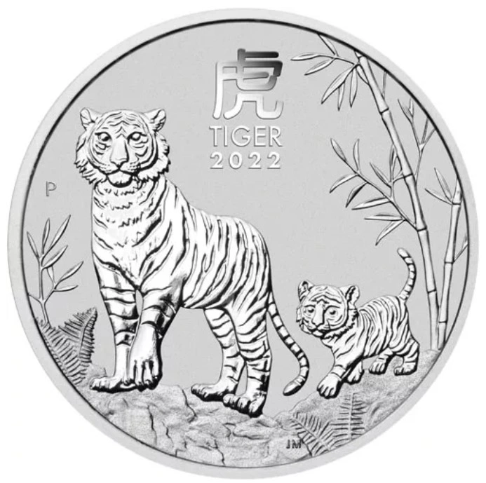2022 Perth Mint Year of the Tiger 1oz Zilveren Munt