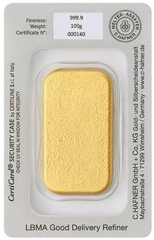100g C. Hafner Gegoten Goudbaar