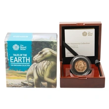 2020 Dinosaurussen Collectie Iguanodon Vijftig Pence Proof Gouden Munt In doos