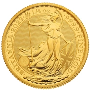 2023 Kwart Ons Queen Elizabeth II Britannia Gouden Munt