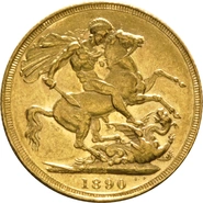 1890 Gold Sovereign - Victoria Jubilee Head - S