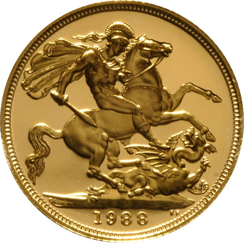 1988 Proof Gold Sovereign Coin Elizabeth II Third Head