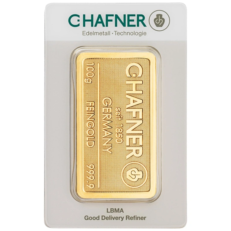 100g C. Hafner Gemunt Goudbaar