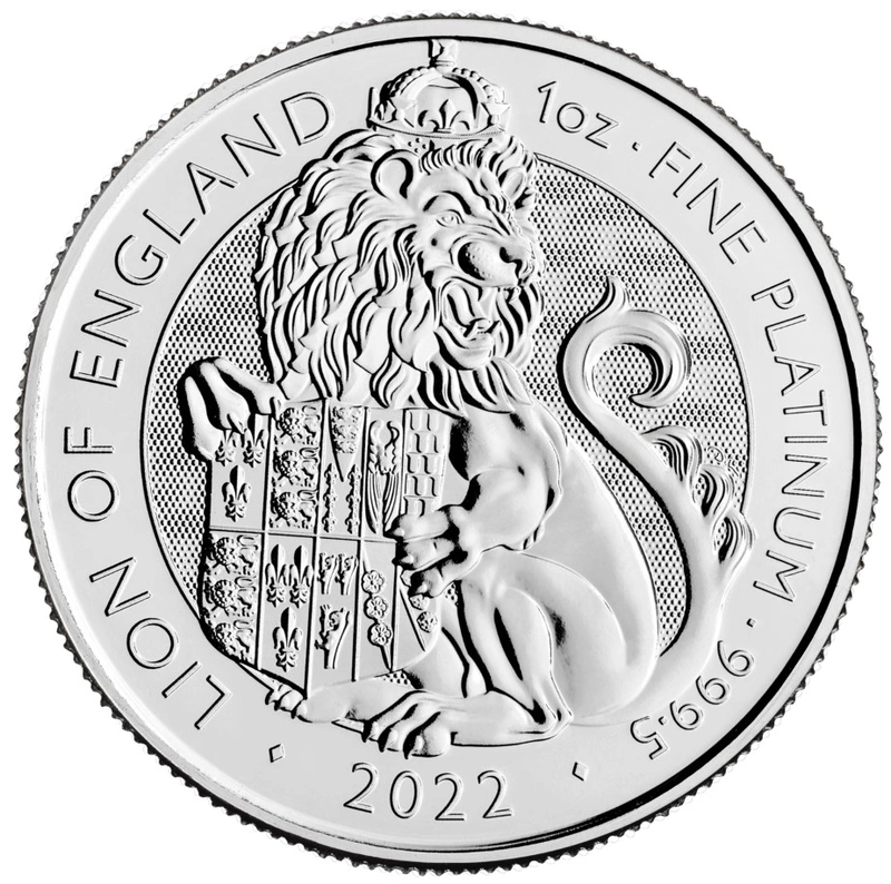 2022 Lion of England - Tudor Beesten 1 Ons Platina Munt