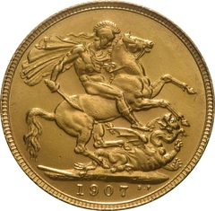 1907 gouden Sovereign munt Edward VII Londen