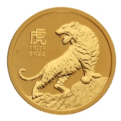 2022 1/10 troy ounce gouden Perth Mint Lunar munt Year of the Tiger