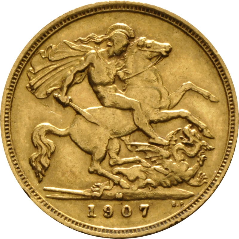 1907 gouden 1/2 Sovereign munt Edward VII Melbourne