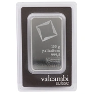 Valcambi 100 Gram Palladiumbaar