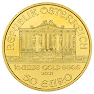 1/2 troy ounce gouden Philharmoniker munt - 2021