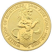 1/4 troy ounce gouden Queen's Beast - White Lion of Mortimer - 2020