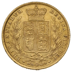 1862 gouden Sovereign munt Victoria Jong Portret Schildrug Londen