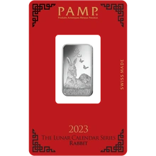 2023 PAMP 10 Gram Year of the Rabbit Zilverbaar