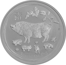 1 troy ounce zilveren Lunar munt - Varken - 2019