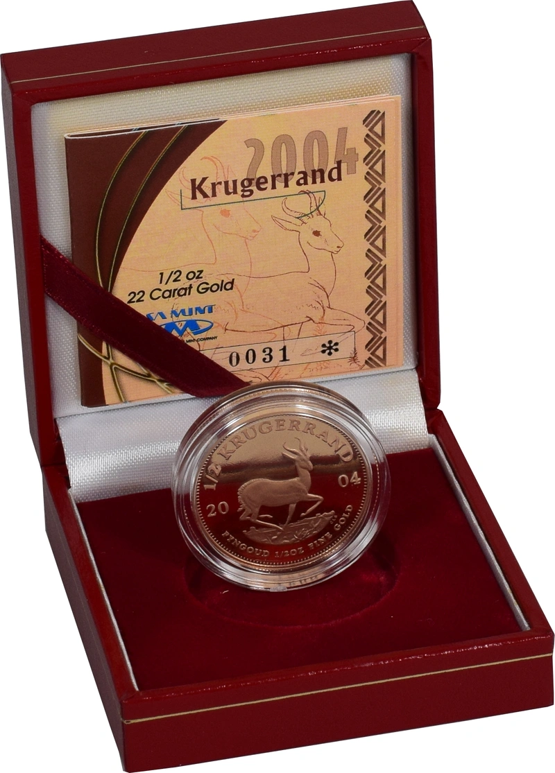 2004 1/2oz Gold Proof Krugerrand - Boxed with COA