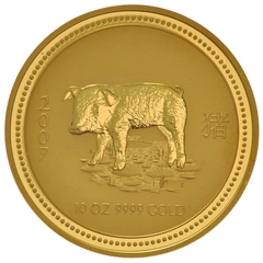 2007 10 troy ounce gouden Perth Mint Lunar munt Year of the Pig