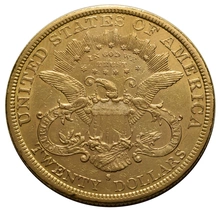 1877 gouden American Double Eagle (20 Dollar) munt Liberty Head San Francisco