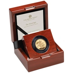 2026 Proof gouden Sovereign munt in doos