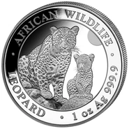 2024 1 oz African Wildlife Somalian Leopard Zilveren Munt