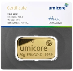 50 gram goudbaar Umicore