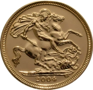 2004 Gold Half Sovereign Elizabeth II Fourth Head