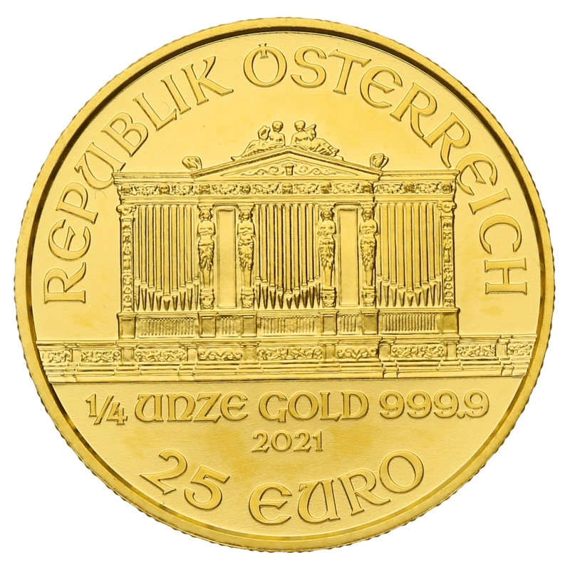 1/4 troy ounce gouden Philharmoniker munt - 2021