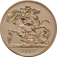2007 £5 Gold Coin (Quintuple Sovereign) Brilliant Uncirculated - no Box or cert