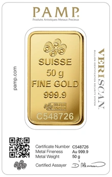 50 gram goudbaar - PAMP Suisse