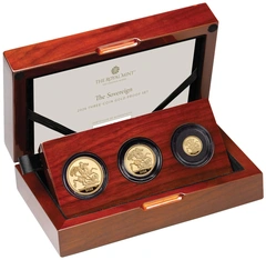 2026 Proof gouden Sovereign 3-munten set in doos