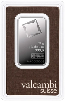 50g Platina Bar Valcambi Gemunt