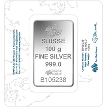 100 gram zilverbaar - PAMP Suisse