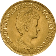 Gouden Tientje 1911-1917 (Wilhelmina Hermelijnen Mantel)