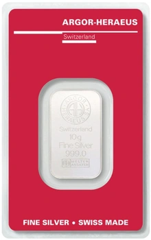 Argor-Heraeus 10 Gram Zilveren Baar